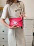 Crocodile Embossed Twist Lock Square Bag