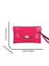 Crocodile Embossed Metal Decor Flap Square Bag