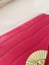 Crocodile Embossed Twist Lock Square Bag
