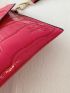 Crocodile Embossed Twist Lock Square Bag
