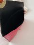 Crocodile Embossed Metal Decor Flap Square Bag