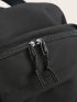 Letter Patch & Release Buckle Decor Functional Backpack With Bag Charm