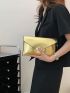 Crocodile Embossed Twist Lock Square Bag