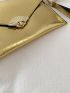 Crocodile Embossed Twist Lock Square Bag