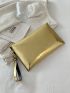Crocodile Embossed Twist Lock Square Bag