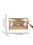 Crocodile Embossed Twist Lock Square Bag