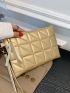 Quilted Studded & Tassel Decor Square Bag With Wristlet