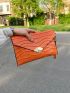 Crocodile Embossed Twist Lock Square Bag