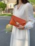 Crocodile Embossed Twist Lock Square Bag
