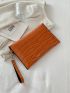 Crocodile Embossed Twist Lock Square Bag
