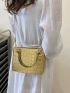 Mini Metallic Crocodile Embossed Square Bag