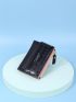 Letter Graphic Crocodile Embossed Color Block Small Wallet
