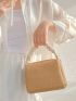 Mini Ruched Strap Straw Bag