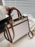 Crocodile Embossed Contrast Binding Square Bag