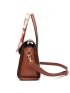 3pcs Crocodile Embossed Twilly Scarf Decor Top Handle Bag Set