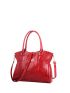 6pcs Crocodile Embossed Metal Letter Decor Top Handle Bag Set