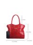 6pcs Crocodile Embossed Metal Letter Decor Top Handle Bag Set