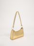 Metallic Textured Baguette Bag