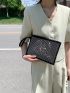 Rhinestone Decor Square Bag