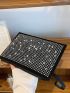 Rhinestone Decor Square Bag