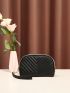 Mini Chevron Detail Dome Bag With Wristlet