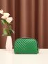 Mini Chevron Detail Dome Bag With Wristlet