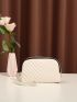 Mini Chevron Detail Dome Bag With Wristlet