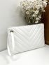 Chevron Tassel Decor Square Bag