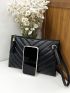 Chevron Tassel Decor Square Bag
