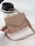 Geometric Embossed Flap Square Bag
