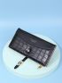 Crocodile Embossed Letter Graphic Long Wallet