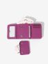 Metal Crown Decor Small Wallet With Detachable Coin Purse