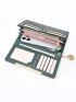 Metal Detail Flap Long Wallet