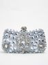 Mini Rhinestone Decor Chain Box Bag