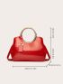 Double Handle Artificial Patent Leather Top Handle Bag