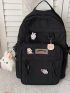 Letter Patch Pocket Front Backpack