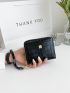 Crocodile Embossed Flower Decor Card Holder