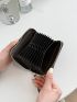 Crocodile Embossed Flower Decor Card Holder