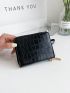 Crocodile Embossed Flower Decor Card Holder