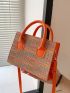 Mini Colorblock Double Handle Square Bag