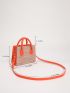 Mini Colorblock Double Handle Square Bag