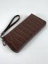 Crocodile Embossed Long Wallet