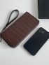 Crocodile Embossed Long Wallet