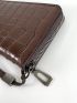 Crocodile Embossed Long Wallet