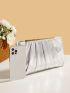 Metallic Metal Decor Ruched Bag