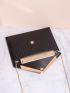 Embossed Detail Metal Decor Flap Square Bag