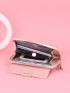 Letter Graphic Tassel Decor Phone Wallet