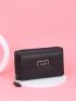 Letter Graphic Tassel Decor Phone Wallet