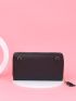 Letter Graphic Tassel Decor Phone Wallet