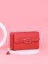 Letter Graphic Tassel Decor Phone Wallet